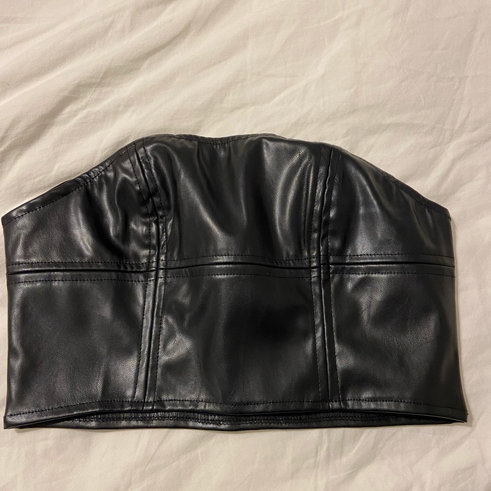 shein leather crop top